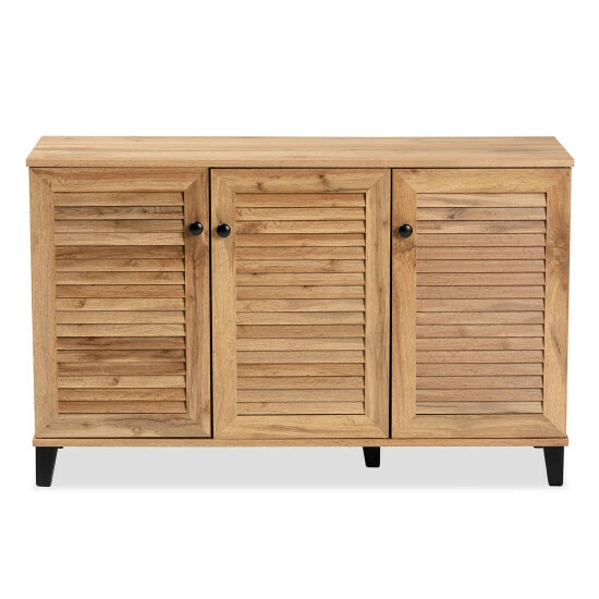 Best Sale ๐ Baxton Studio Coolidge Modern & Contemporary 3-Door Wood ๐ Shoe Storage Cabinet ๐งจ - Image 4