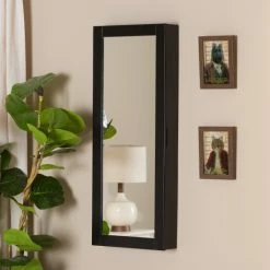 Best Pirce ⌛ Baxton Studio Pontus Modern Wall-Mountable Wood Jewelry Armoire With Mirror White ⌛