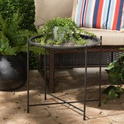 Hot Sale ✨ Baxton Studio Ivana Modern And Contemporary Black Finished Metal Plant Stand 🎉