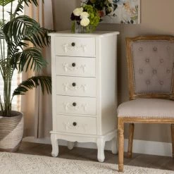 Deals 🎁 Baxton Studio Callen Classic And Traditional White Finished Wood 5-Drawer Chest 🥰
