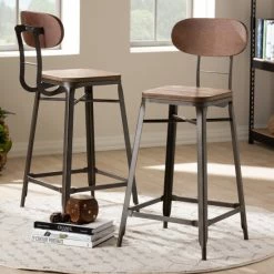 Best Pirce 🥰 Industrial Stackable Counter Stool 2-Piece Set By Baxton Studio 😉