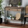 Best Pirce ⭐ Baxton Studio Silas Modern Industrial Natural Brown Finished Wood And Black Metal 2-Drawer Console Table ❤️