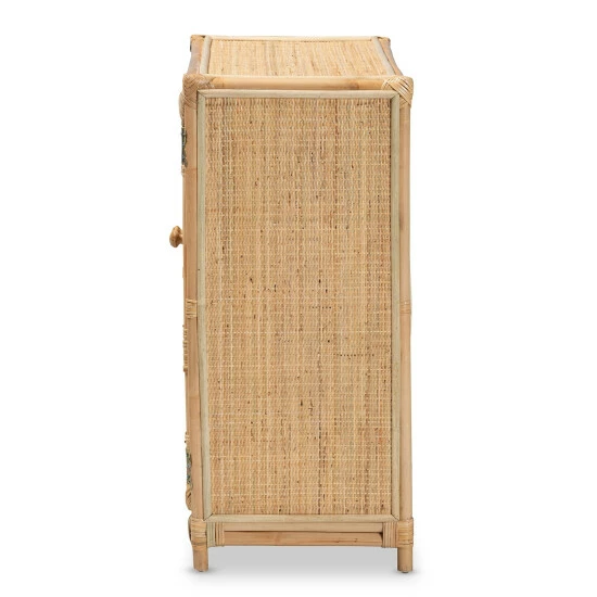 Cheap ๐ฏ Baxton Studio Shena Modern Bohemian Natural Brown Rattan 2-Door Storage Cabinet ๐ - Image 5