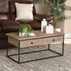 Brand new 🔥 Baxton Studio Roderick Modern Weathered Oak Finished Wood/ Metal Coffee Table 🔥