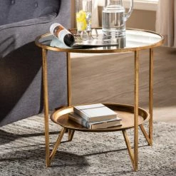 Budget ๐ Baxton Studio Contemporary Antique Gold Accent Table ๐ฏ