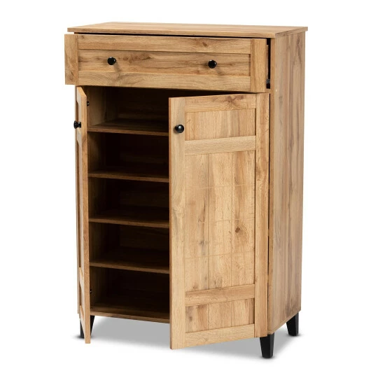 Budget โญ Baxton Studio Glidden Modern & Contemporary 1-Drawer Wood ๐ Shoe Storage Cabinet โ๏ธ - Image 3