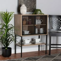 Best reviews of ๐งจ Baxton Studio Asher Modern Industrial Natural Brown Finished Wood And Black Metal 2-Door Sideboard ๐