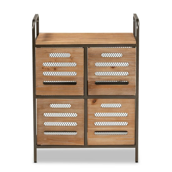 Best Pirce ๐ฏ Baxton Studio Aila Modern Farmhouse Industrial Multipurpose Kitchen Cabinet ๐งจ - Image 4