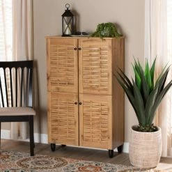 Best reviews of ⌛ Baxton Studio Winda Modern And Contemporary 4-Door 👟 Shoe Storage Wood Cabinet 🛒