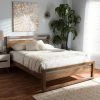 Best reviews of 🥰 Mid-Century Brown Wood Platform Bed By Baxton Studio ✨