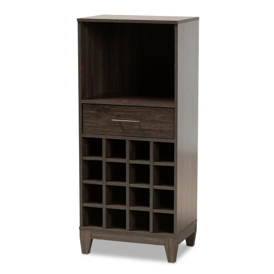 Top 10 😍 Baxton Studio Trenton Dark Brown Finished Wood 1-Drawer Wine Storage Cabinet 🌟 - Image 2
