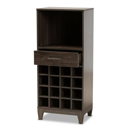 Top 10 😍 Baxton Studio Trenton Dark Brown Finished Wood 1-Drawer Wine Storage Cabinet 🌟 - Image 3