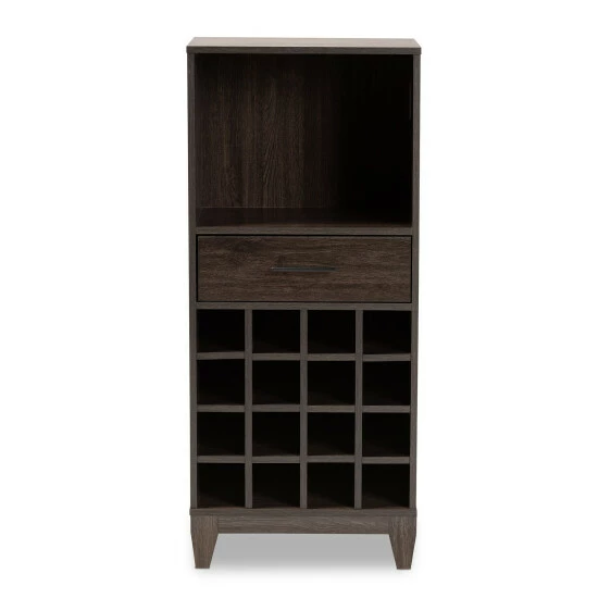 Top 10 😍 Baxton Studio Trenton Dark Brown Finished Wood 1-Drawer Wine Storage Cabinet 🌟 - Image 4