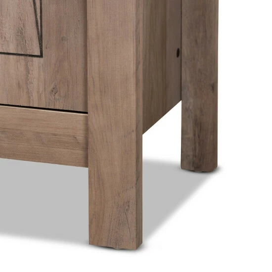 Best Sale ๐ Baxton Studio Derek Transitional Natural Oak Finished Wood 3-Door ๐ Shoe Cabinet ๐ - Image 7