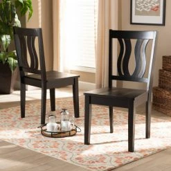 Coupon 🛒 Baxton Studio Fenton Mid-Century Modern 2-Piece Dining Chair Set Dark Brown ❤️