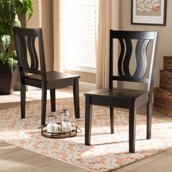Coupon ๐ Baxton Studio Fenton Mid-Century Modern 2-Piece Dining Chair Set Dark Brown โค๏ธ