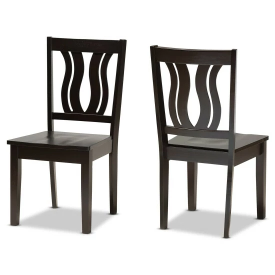 Coupon ๐ Baxton Studio Fenton Mid-Century Modern 2-Piece Dining Chair Set Dark Brown โค๏ธ - Image 2