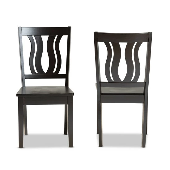 Coupon ๐ Baxton Studio Fenton Mid-Century Modern 2-Piece Dining Chair Set Dark Brown โค๏ธ - Image 3