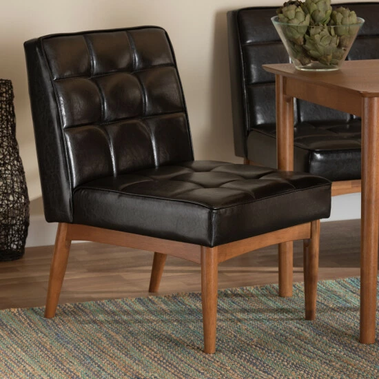 Discount ❤️ Baxton Studio Sanford Mid-Century Modern Dining Chair Tan 🧨