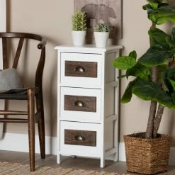 Best reviews of 👍 Baxton Studio Fanning Modern & Contemporary 3-Drawer Wood Storage Unit-White 😉