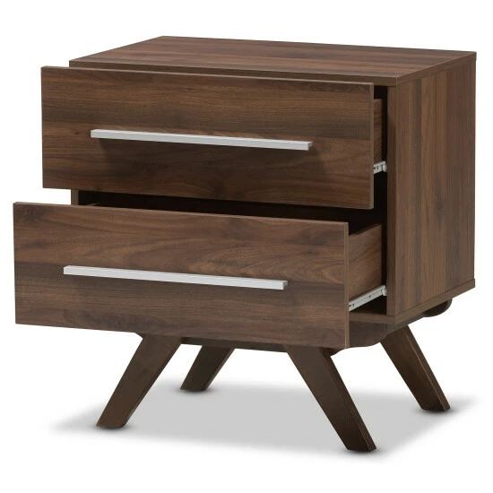 Budget ๐ Mid-Century 2-Drawer Nightstand Baxton Studio Espresso ๐ - Image 3