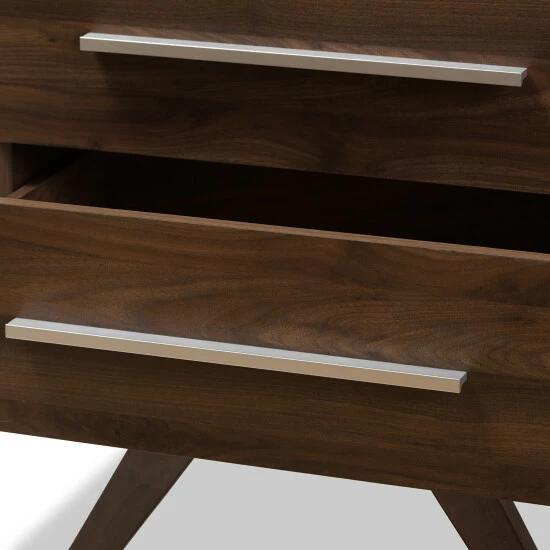 Budget ๐ Mid-Century 2-Drawer Nightstand Baxton Studio Espresso ๐ - Image 8