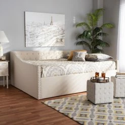 Best reviews of ✨ Baxton Studio Haylie Modern And Contemporary Upholstered Daybed Beige 👍