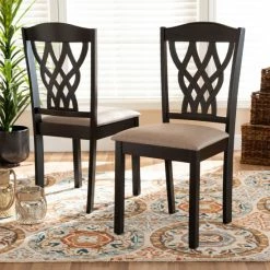 Discount 👍 Baxton Studio Delilah Modern And Contemporary 2-Piece Dining Chair Set Beige Sand 👍