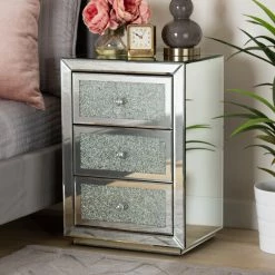 Best Pirce ๐ฅฐ Baxton Studio Talan Contemporary Glam And Luxe Mirrored 3-Drawer End Table โญ