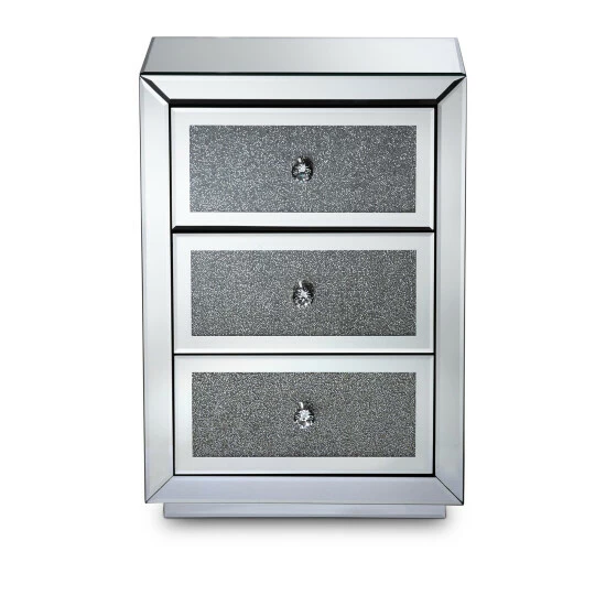 Best Pirce 🥰 Baxton Studio Talan Contemporary Glam And Luxe Mirrored 3-Drawer End Table ⭐ - Image 4
