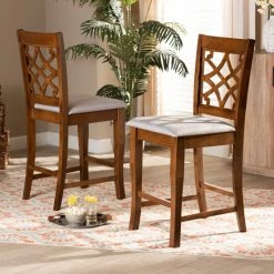 Hot Sale 🎁 Baxton Studio Nisa Modern And Contemporary 2-PC Counter Stool Set 😀