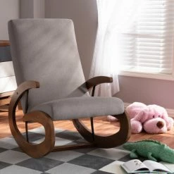 Hot Sale 🤩 Baxton Studio Contemporary Rocking Chair Grey 💯