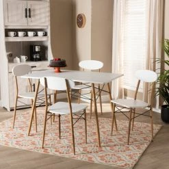 Buy ✔️ Baxton Studio Wayne Modern And Contemporary 5-Piece Dining Set 🔥