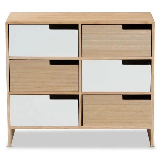 Cheapest ๐ Baxton Studio Eben Modern&Contmeporary 6-Drawer Wood Storage Cabinet-White/Oak Brown ๐ - Image 4