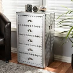 Promo 🥰 Baxton Studio French Industrial 5-Drawer Storage Cabinet ✨