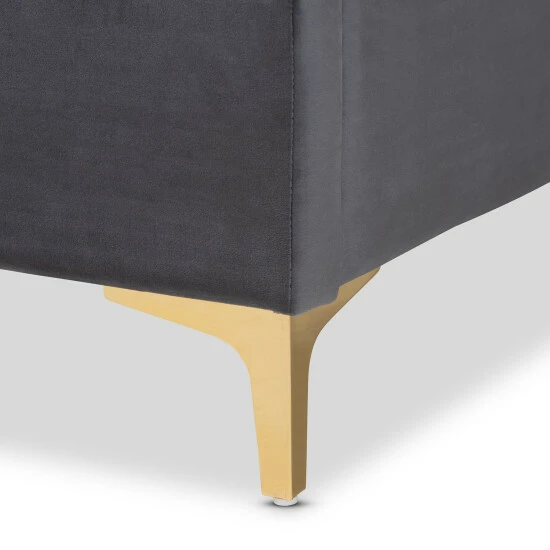Top 10 🧨 Baxton Studio Fabrico Glam & Luxe Velvet Upholstered Metal Platform Bed Navy Blue, Gold ✨ - Image 4