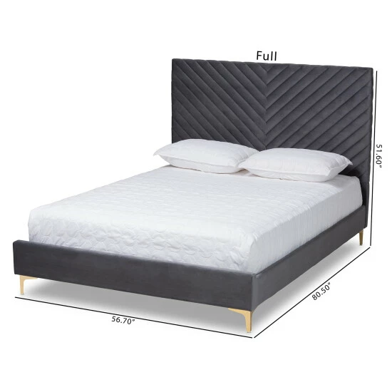 Top 10 🧨 Baxton Studio Fabrico Glam & Luxe Velvet Upholstered Metal Platform Bed Navy Blue, Gold ✨ - Image 8