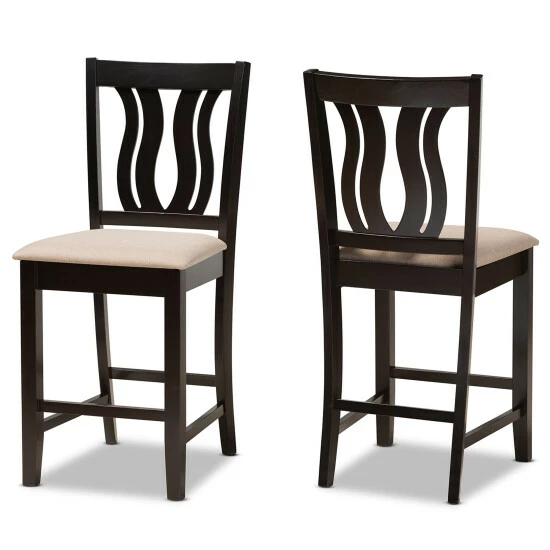 Outlet 🛒 Baxton Studio Fenton Modern And Contemporary Transitional 2-Piece Counter Stool Set 🎉 - Image 2