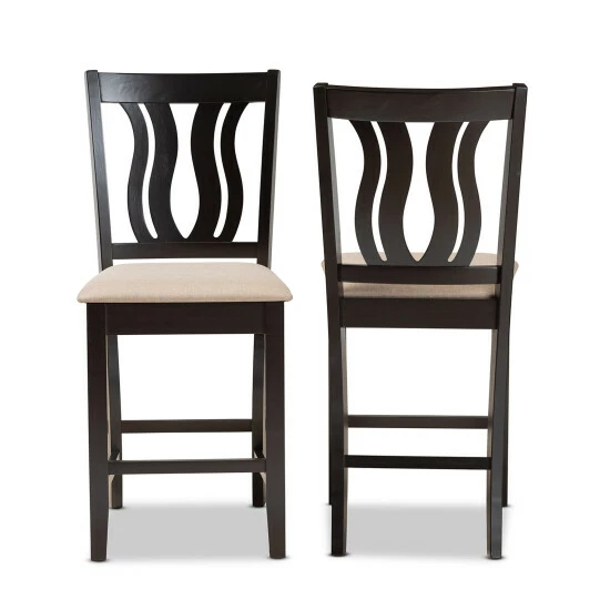 Outlet 🛒 Baxton Studio Fenton Modern And Contemporary Transitional 2-Piece Counter Stool Set 🎉 - Image 3