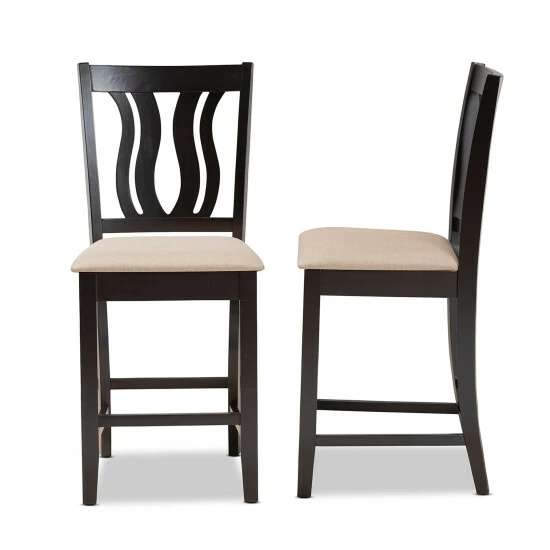 Outlet 🛒 Baxton Studio Fenton Modern And Contemporary Transitional 2-Piece Counter Stool Set 🎉 - Image 4