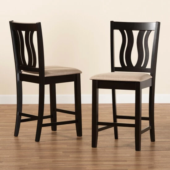 Outlet 🛒 Baxton Studio Fenton Modern And Contemporary Transitional 2-Piece Counter Stool Set 🎉 - Image 8