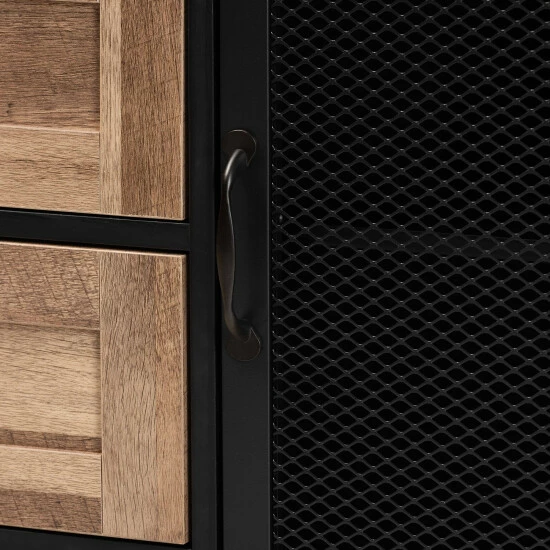 Buy โญ Baxton Studio Connell Modern & Industrial Brown Wood And Black Metal Sideboard ๐งจ - Image 7