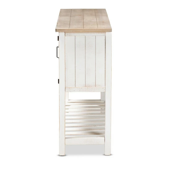 Best reviews of ๐ Baxton Studio Deacon Two-Tone White And Oak Brown Wood 2-Door Sideboard Buffet โ๏ธ - Image 5