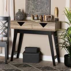 Brand new ⌛ Baxton Studio Wales Modern & Contemporary 2-Drawer Wood Console Table-Light Brown 👍