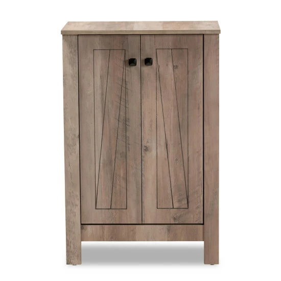 Best Sale ๐ Baxton Studio Derek Transitional Natural Oak Finished Wood 2-Door ๐ Shoe Cabinet ๐ - Image 4