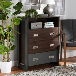 Brand new ❤️ Baxton Studio Elliot Modern And Contemporary Two-Tone 3-Drawer Chest 💯