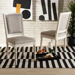 Best reviews of ๐ฅฐ Baxton Studio Louane Traditional & French Inspired Wood Dining Chair Set(2PC) Beige, Black ๐