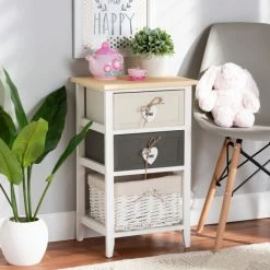 Best reviews of 😍 Baxton Studio Diella Modern & Contemporary Wood Storage Unit With Willow Basket 🔥