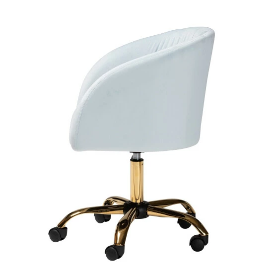 Best deal ๐ Baxton Studio Ravenna Contemporary Glam And Luxe Velvet Fabric And Gold Metal Swivel Office Chair Blush Pink, Gold ๐ - Image 4