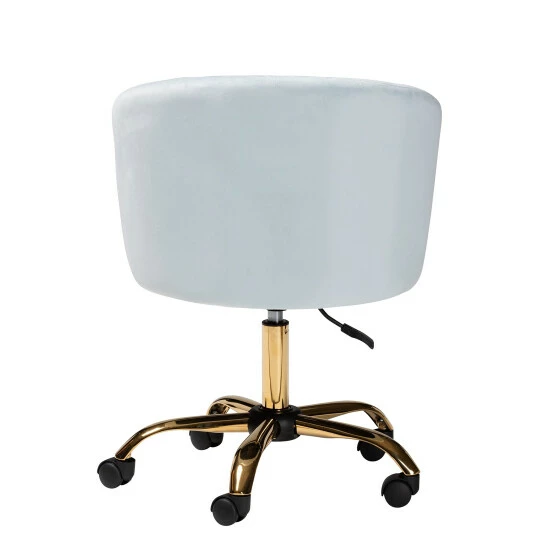 Best deal ๐ Baxton Studio Ravenna Contemporary Glam And Luxe Velvet Fabric And Gold Metal Swivel Office Chair Blush Pink, Gold ๐ - Image 5